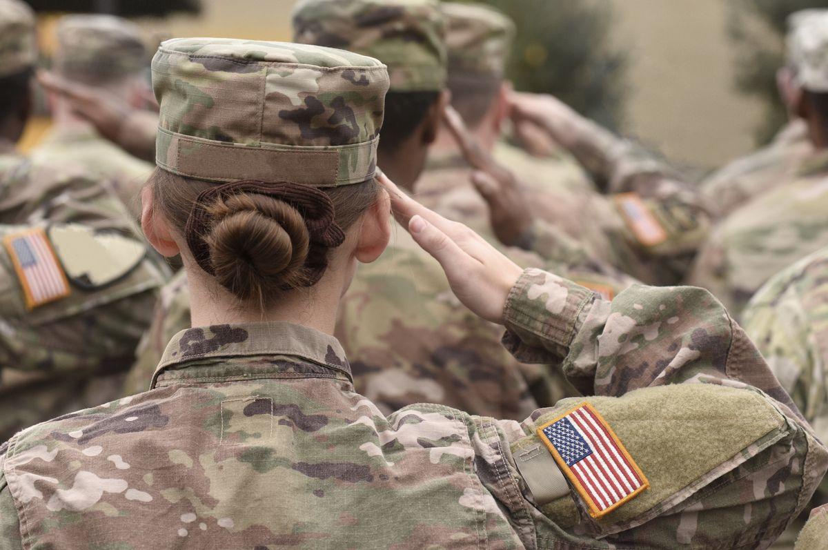 Soldier saluting